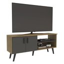 Ver imagem 5 de Rack para TV até 50 Polegadas com 2 Portas Retrô 121,2cm Multimóveis CR45366 Mel/Grafite