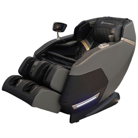 Poltrona de Massagem Elétrica Reclinação Gravidade Zero 3D Marvin Tela LCD PU Preto G94 - Gran Belo