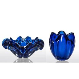 Cachepot Decoração Cristal Murano Azul Safira Sweet P - 3