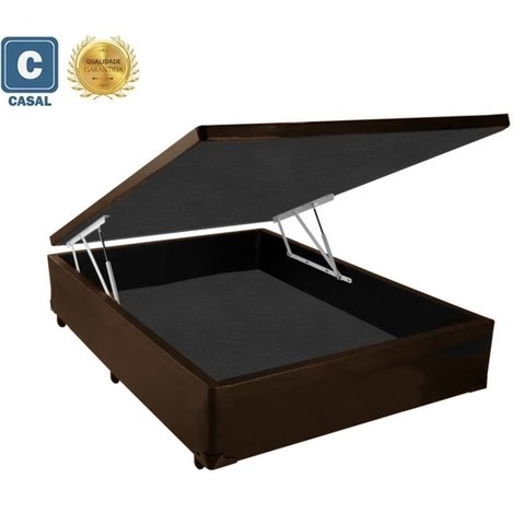 Cama Box Baú Casal Marrom 138x188x34x20interno
