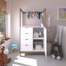 Cômoda De Bebê Fraldário Com Cabideiro E Gavetas Guarda Roupa Infantil Trocador Preto - 2
