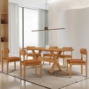 Ver imagem 1 de Sala de Jantar Mesa Star 180cm Tampo Laminado Barril e 6 Cadeiras Star Moderna Mobilia