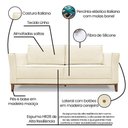 Ver imagem 5 de Kit Poltrona e Sofá 2 Lugares 1,70m Bege Pés Castanho