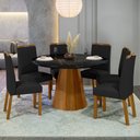 Ver imagem 2 de Conjunto Sala de Jantar Mesa Isis 135x135 6 Cadeiras Anitta 2024 Ype/preto/veludo Preto