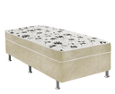 Ver imagem 1 de Cama Box Solteiro Suede Bege + Colchão Solteiro Suede Bege Orto Molas Ensacada 88x188x55
