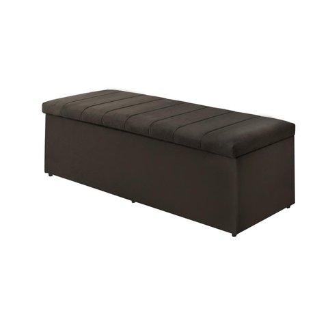 Calçadeira Baú Vitoria 120 cm Suede Marrom Claro