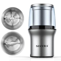 Secura Moedor Elétrico de Café e Especiarias com 2 Lâminas e Tigelas Removíveis - 1