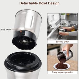 Secura Moedor Elétrico de Café e Especiarias com 2 Lâminas e Tigelas Removíveis - 6