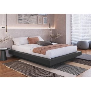 Cama Queen Flutuante 162cm X 202cm para Quarto de Casal Cor:grafite