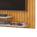 Ver imagem 6 de Painel Suspenso para Tv até 55 Polegadas Moderno Ripado Rack Premium Quarto e Sala Cor Cedro/bali