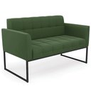 Ver imagem 1 de Sofá Namoradeira Base Industrial Preto Ana Suede Verde - Ibiza
