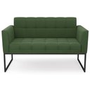 Ver imagem 6 de Sofá Namoradeira Base Industrial Preto Ana Suede Verde - Ibiza