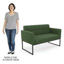 Ver imagem 5 de Sofá Namoradeira Base Industrial Preto Ana Suede Verde - Ibiza