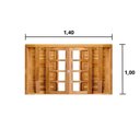 Ver imagem 2 de Kit com 2 Janelas de Madeira Veneziana 140x100cm 6 Folhas Rodam Marrom/Imbuia Hale Esquadrias