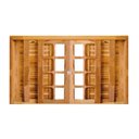 Ver imagem 3 de Kit com 2 Janelas de Madeira Veneziana 140x100cm 6 Folhas Rodam Marrom/Imbuia Hale Esquadrias