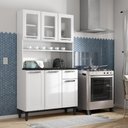 Ver imagem 1 de Cozinha Compacta de Aço 6 Portas 1 Gaveta Branco Bertolini