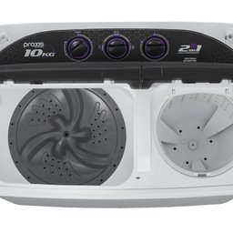 Lavadora de roupas 2 em 1 Twin Tub - 10 Kg - Lava 6 Kg e Centrifuga 4 Kg - Praxis - 127v - 3
