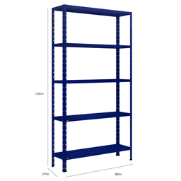 Estante de Aço 5 Prateleiras Bipartida Suporta 100kg Cor:azul Del Rey - 1