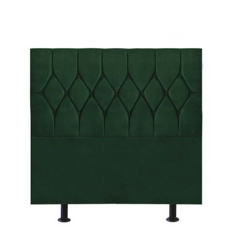 Cabeceira Estofada Istambul Capitonê 100cm Solteiro Box Quarto Suede Verde - Ahazzo Móveis