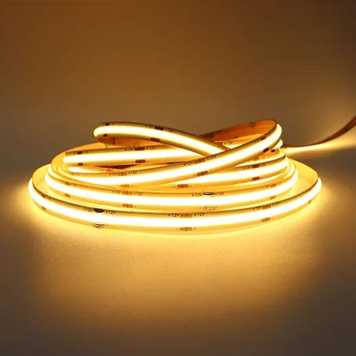 Fita de Led 12v COB 2700K Rolo 50 metros 10w Iluminaçao Ambiente Sala Quarto Cozinha Gesso Teto Reba - 6