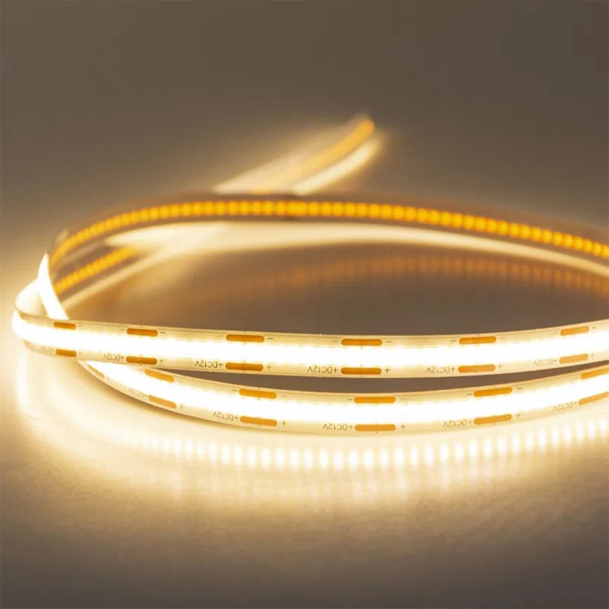 Fita de Led 12v COB 2700K Rolo 50 metros 10w Iluminaçao Ambiente Sala Quarto Cozinha Gesso Teto Reba - 5