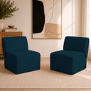Ver imagem 1 de Kit 2 Poltronas Decorativas Zoe Orgânicas Modernas Minimalistas Sala Recepção Luxo Suede