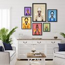 Ver imagem 1 de Kit Composição 6 Quadros Decorativos Orixás Candomblé:madeira Branca