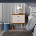 Ver imagem 3 de Conjunto Cabeceira Cama Casal 1,40 com Mesa de Cabeceira Quarto Berlim Off White