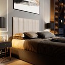 Ver imagem 7 de Conjunto Cabeceira Cama Casal 1,40 com Mesa de Cabeceira Quarto Berlim Off White