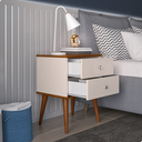 Ver imagem 4 de Conjunto Cabeceira Cama Casal 1,40 com Mesa de Cabeceira Quarto Berlim Off White