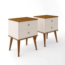 Ver imagem 2 de Conjunto Cabeceira Cama Casal 1,40 com Mesa de Cabeceira Quarto Berlim Off White