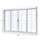 Ver imagem 4 de Kit com 2 Janelas de Aço de Correr Central 100x150cm 4 Folhascom Grade Quadriculada e Vidro Liso