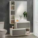 Ver imagem 5 de Gabinete e Espelheira 100cm Plena Conceito Elite Branco/Verde