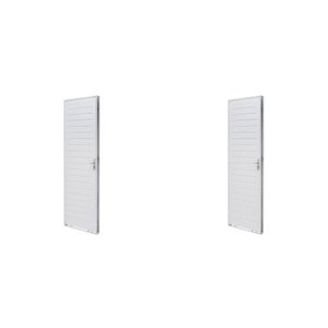 Kit com 2 Portas de Aço Lambri 215x83cm Batente 12cm Qualitysol Ramassol