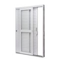 Ver imagem 3 de Kit com 2 Portas de Aço Veneziana de Correr Lateral 215x142cm 3 Folha Vidro Liso Qualitysol Branco Ramassol