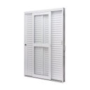 Ver imagem 6 de Kit com 2 Portas de Aço Veneziana de Correr Lateral 215x142cm 3 Folha Vidro Liso Qualitysol Branco Ramassol