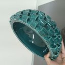 Ver imagem 6 de Centro Mesa Decorativo Fruteira Home&co Cerâmica 14x30x30cm Azul Petroleo