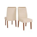 Ver imagem 7 de Conjunto: Mesa Sala Jantar Zafira c/ Tampo Madeirado c/ Vidro Curvo 200x100cm e 8 Cadeiras Ondina