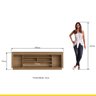 Rack para Sala de TV Parma 180 x 59 Cm 2 Portas Nichos MDP Mel Branco - ClickLar - 3