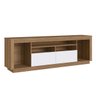 Rack para Sala de TV Parma 180 x 59 Cm 2 Portas Nichos MDP Mel Branco - ClickLar - 2