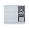Quarto Infantil Completo Iris 1 Porta 4 Gavetas Cinza - Pnr Móveis - 3