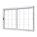 Ver imagem 2 de Kit com 2 Janelas de Aço de Correr Central 100x150cm 2 Folhas com Grade Quadriculada e Vidro Liso