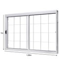 Ver imagem 6 de Kit com 2 Janelas de Aço de Correr Central 100x150cm 2 Folhas com Grade Quadriculada e Vidro Liso