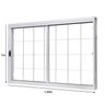 Kit com 2 Janelas de Aço de Correr Central 100x150cm 2 Folhas com Grade Quadriculada e Vidro Liso - 6