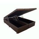 Ver imagem 1 de Cama Box Baú Casal Bipartido Suede Marrom 138x188