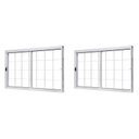 Ver imagem 1 de Kit com 2 Janelas de Aço de Correr Lateral 100x120cm 2 Folhas com Grade Quadruculada Vidro Liso