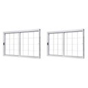 Ver imagem 1 de Kit com 2 Janelas de Aço de Correr Lateral 100x120cm 2 Folhas com Grade Quadruculada Vidro Liso Bran