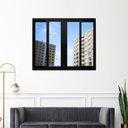 Ver imagem 1 de Janela Vitrô de Alumínio 4 Folhas Preto 100 x 100cm Linha 25 Esquadrias Bergamo