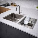 Ver imagem 4 de Calha Úmida Canal Organizador Escorredor Gourmet 50cm com Tampa Aço Inox 304 Escovada Prata Brinovar