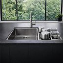Ver imagem 3 de Calha Úmida Canal Organizador Escorredor Gourmet 50cm com Tampa Aço Inox 304 Escovada Prata Brinovar